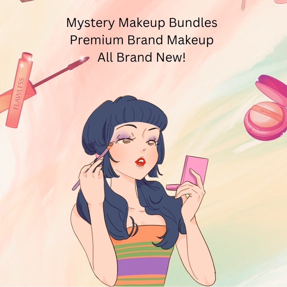 Mystery Bag Makeup Bundle 7 Full-Sized Items Variety Brands & Colors Women's NWT